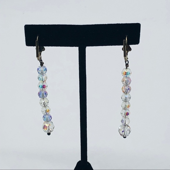 Iridescent Beaded Drop Earrings - Picture 3 of 3